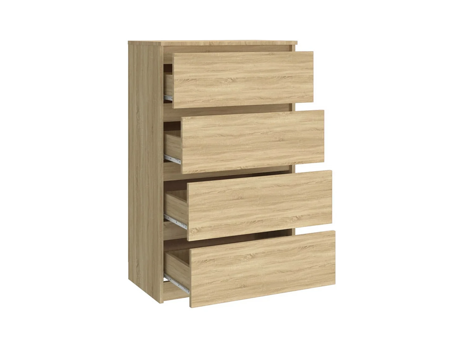 Commode haute 4 tiroirs en bois Agency - Fonctionnalité à votre service-Couleur Noyer