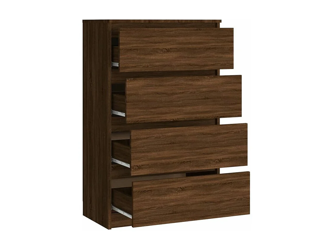 Commode haute 4 tiroirs en bois Agency - Fonctionnalité à votre service-Couleur Noyer