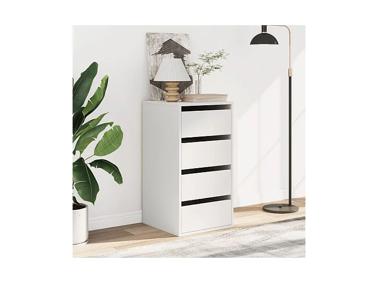 Commode d'angle blanc 40x41x76 bois d'ingénierie