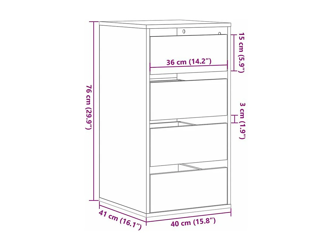 Commode d'angle blanc 40x41x76 bois d'ingénierie