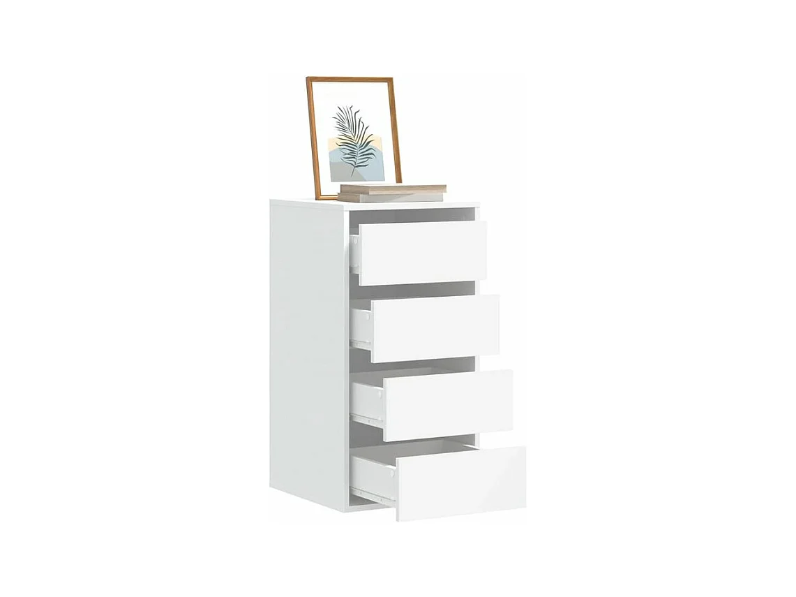 Commode d'angle blanc 40x41x76 bois d'ingénierie
