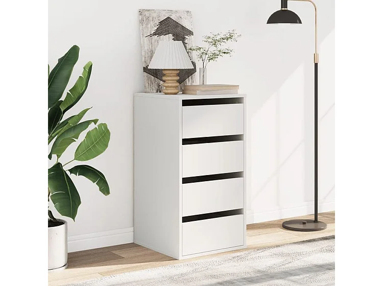 Commode d'angle blanc 40x41x76 bois d'ingénierie