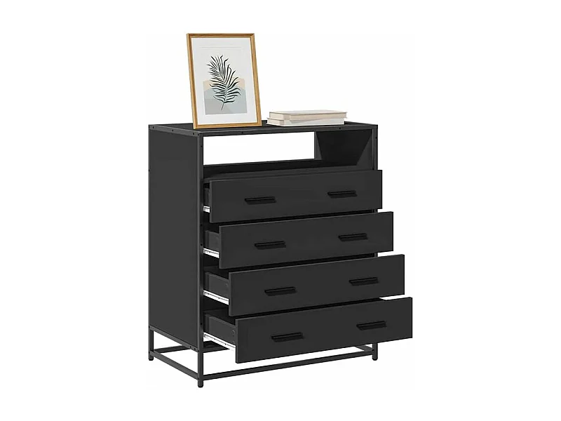 Commode noir 70x41x70 bois d'ingénierie