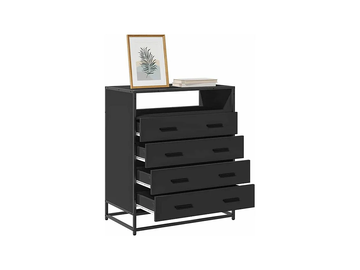 Commode noir 70x41x70 bois d'ingénierie