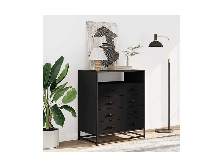 Commode noir 70x41x70 bois d'ingénierie