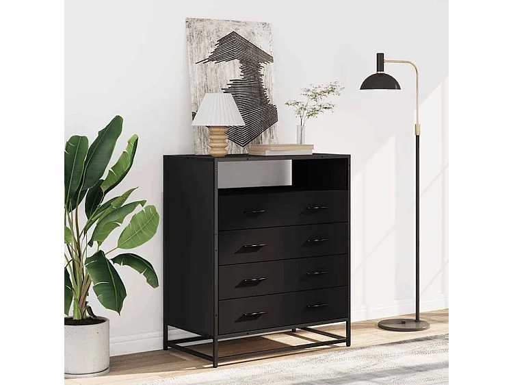 Commode noir 70x41x70 bois d'ingénierie