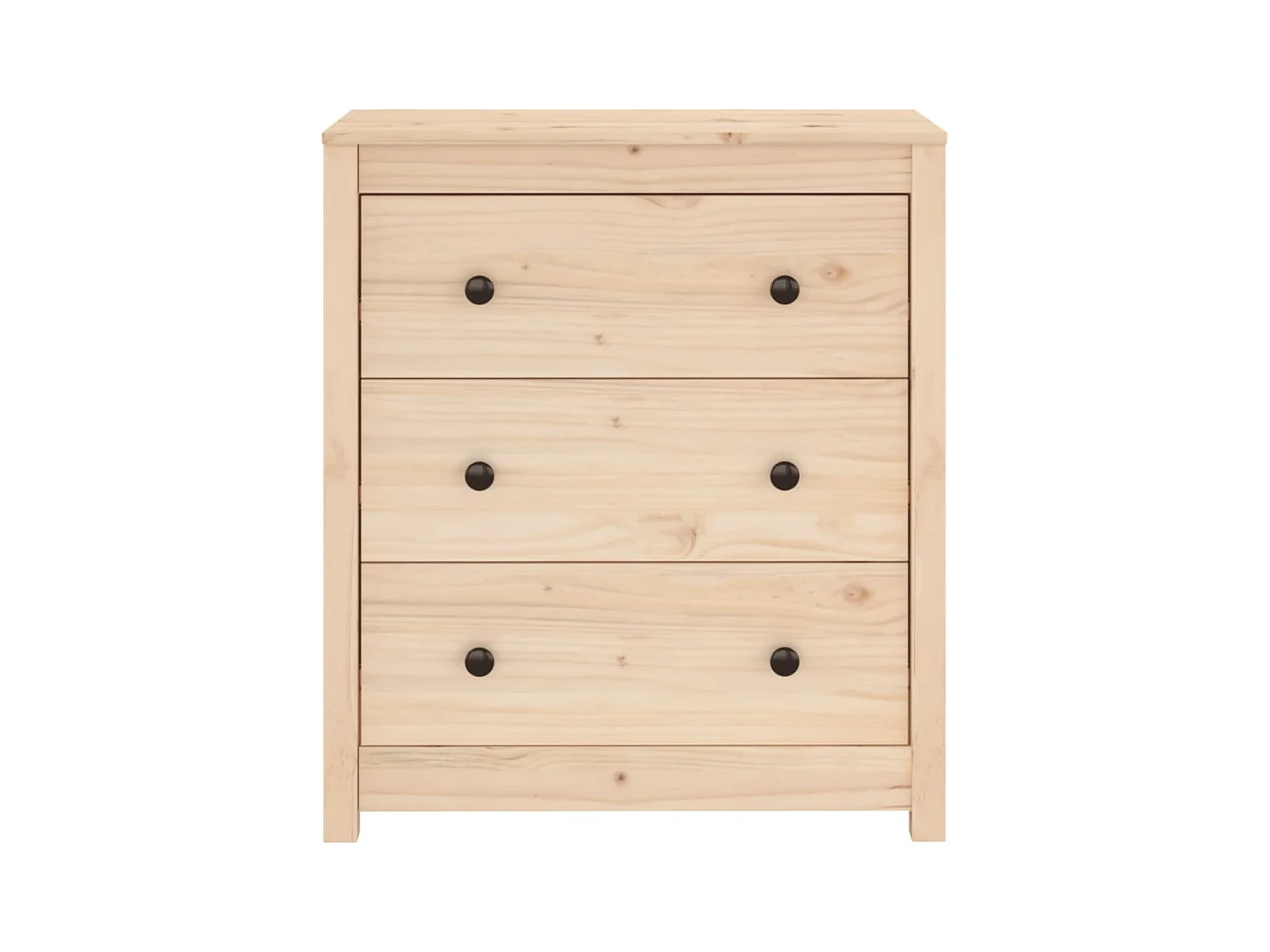 Commode 3 tiroirs en pin massif – Collection Aloska-Couleur Naturel