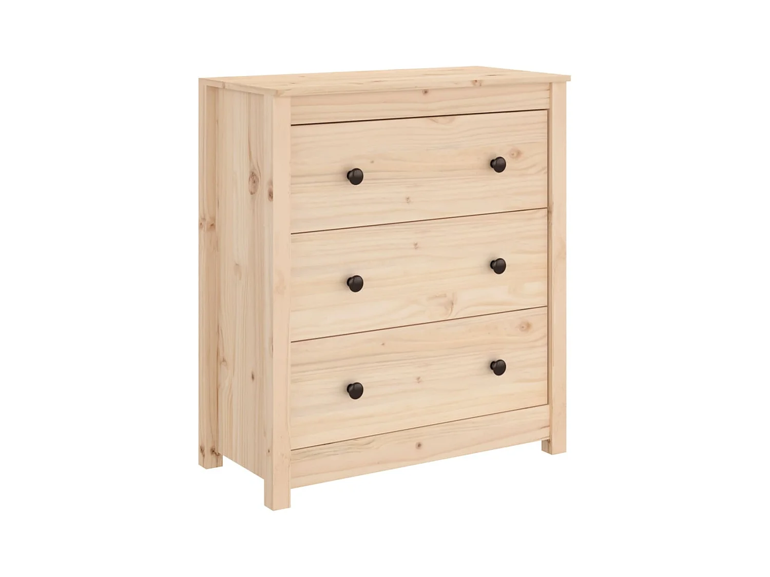Commode 3 tiroirs en pin massif – Collection Aloska-Couleur Naturel