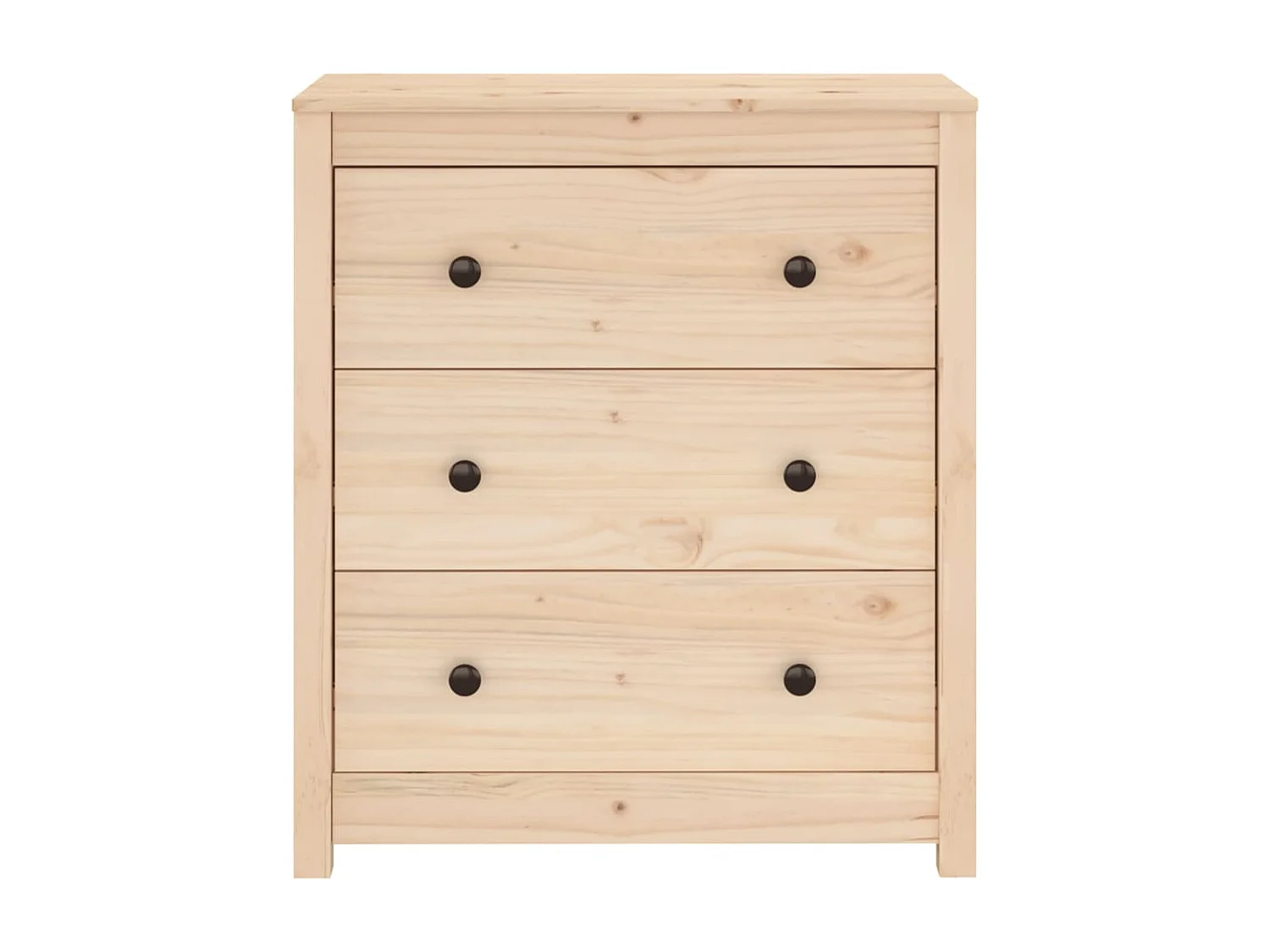 Commode 3 tiroirs en pin massif – Collection Aloska-Couleur Naturel