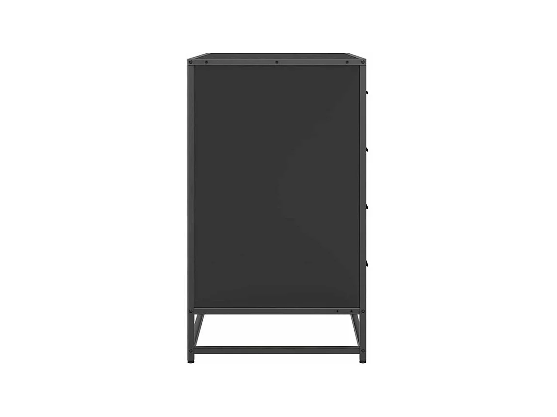 Commode 4 tiroirs Dovany L70xH70xP41 - Bois et métal-Couleur Noir