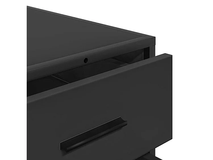 Commode 4 tiroirs Dovany L70xH70xP41 - Bois et métal-Couleur Noir