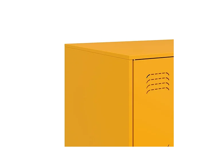 Commode à 6 casiers en acier Klavin 99cm - Style industriel-Couleur Jaune curry