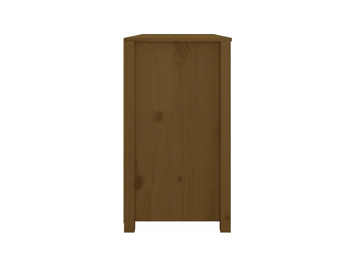 Commode 6 tiroirs en bois de pin massif 100cm – Collection Kaskita-Couleur Marron