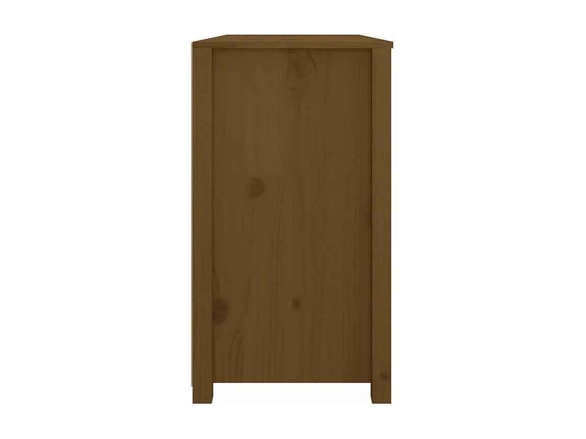 Commode 6 tiroirs en bois de pin massif 100cm – Collection Kaskita-Couleur Marron