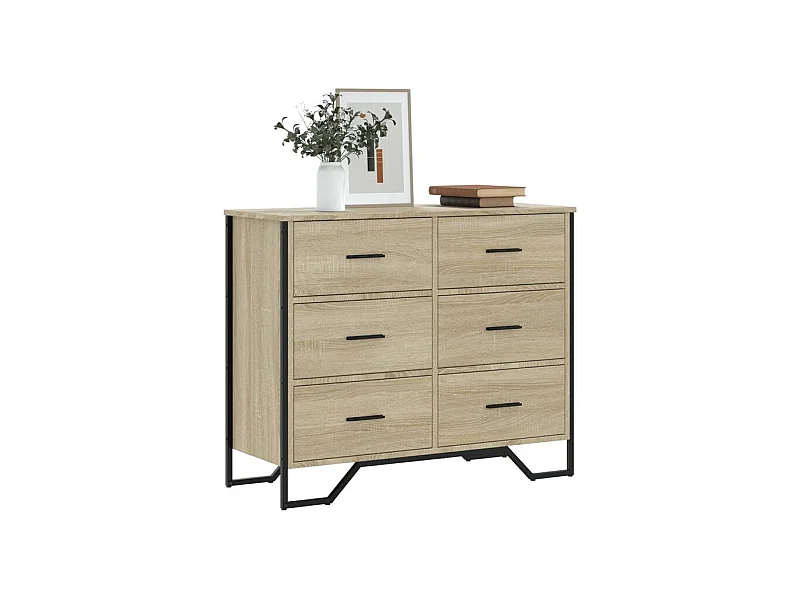 Commode chêne sonoma 91x35,5x74,5 bois d'ingénierie
