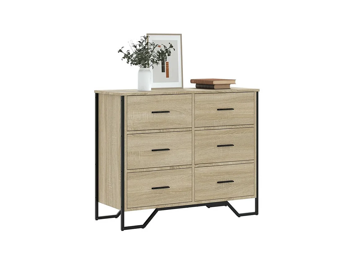 Commode chêne sonoma 91x35,5x74,5 bois d'ingénierie