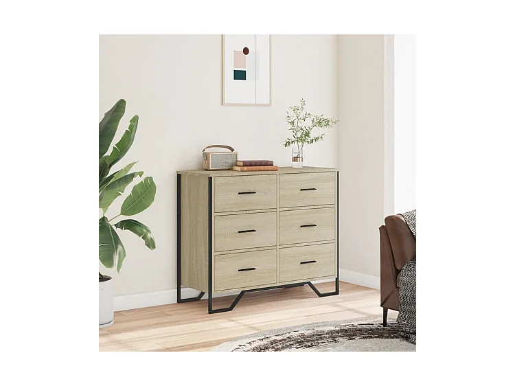 Commode chêne sonoma 91x35,5x74,5 bois d'ingénierie