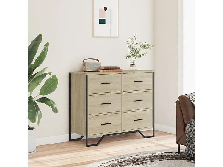 Commode chêne sonoma 91x35,5x74,5 bois d'ingénierie