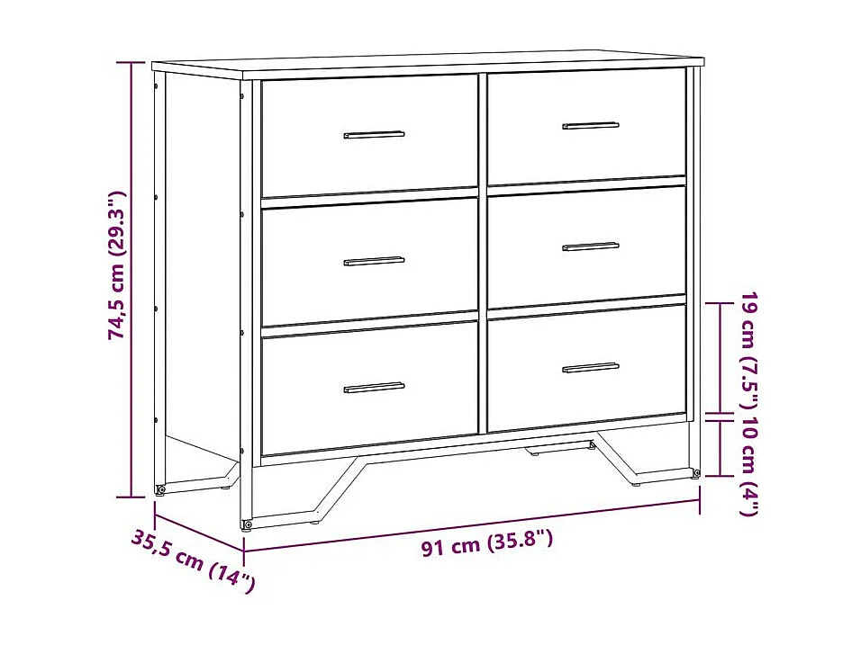 Commode chêne sonoma 91x35,5x74,5 bois d'ingénierie