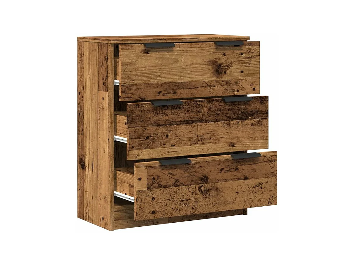 Commode 3 tiroirs moderne Karona 60cm - Choix raffiné pour un rangement efficace-Couleur Marron noisette