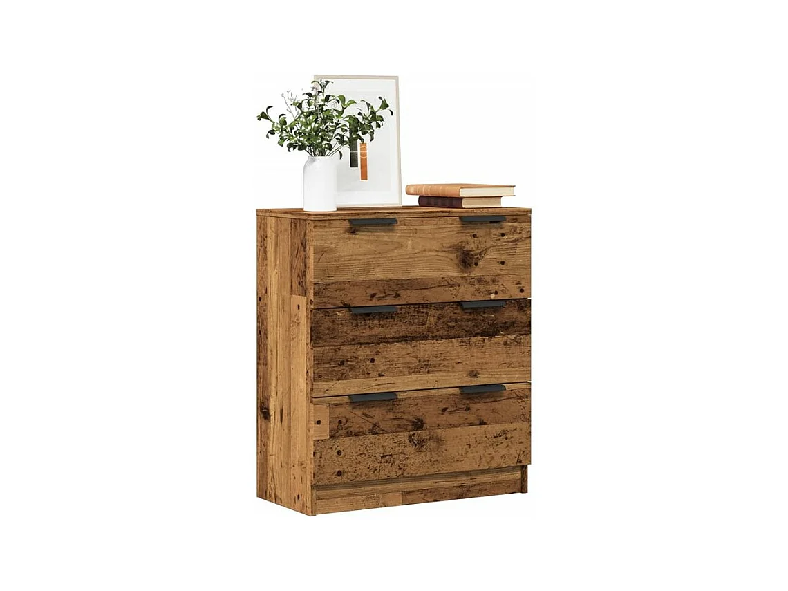 Commode 3 tiroirs moderne Karona 60cm - Choix raffiné pour un rangement efficace-Couleur Marron noisette