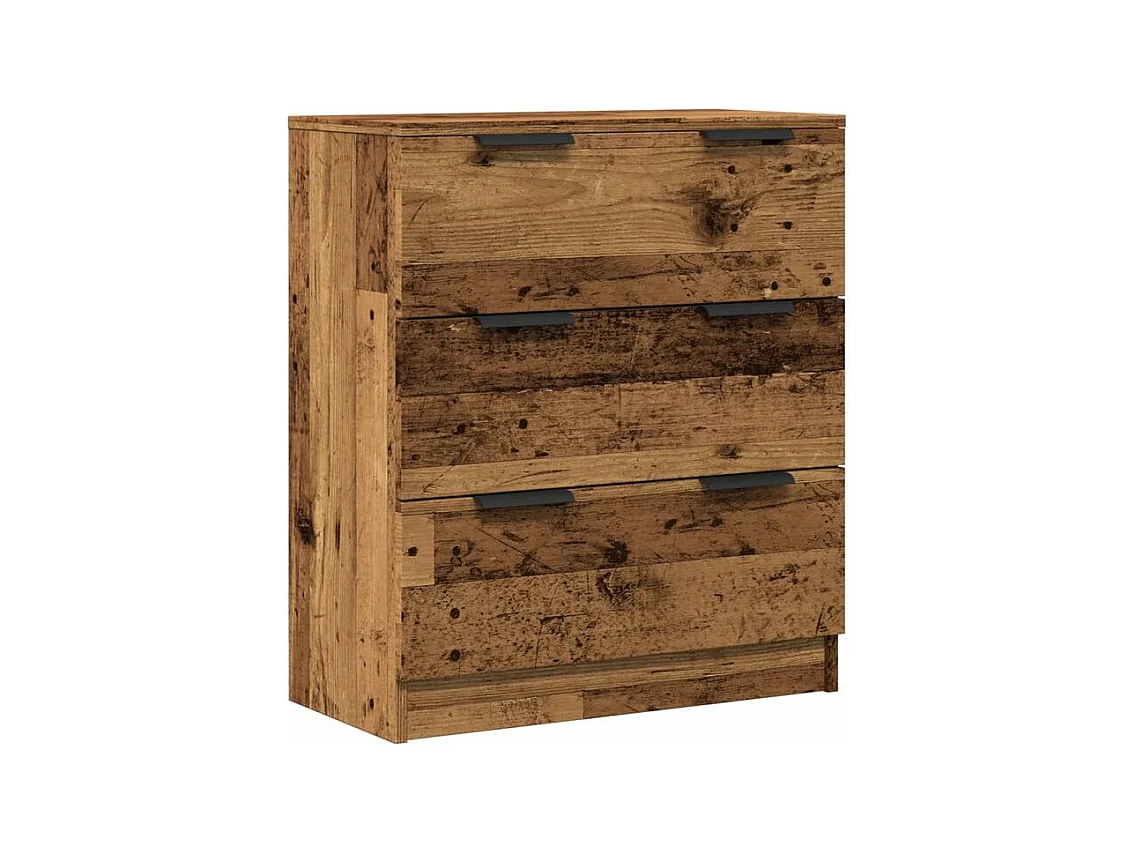 Commode 3 tiroirs moderne Karona 60cm - Choix raffiné pour un rangement efficace-Couleur Marron noisette