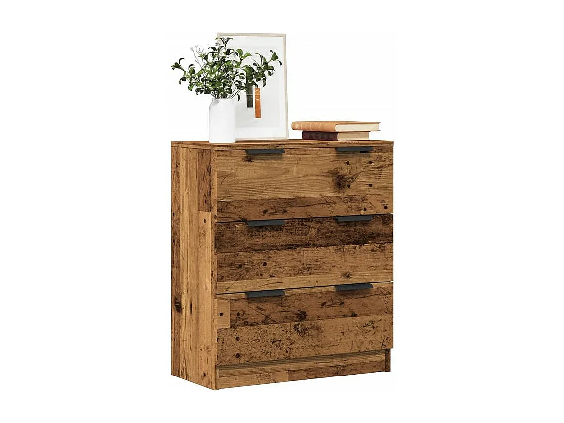 Commode 3 tiroirs moderne Karona 60cm - Choix raffiné pour un rangement efficace-Couleur Marron noisette