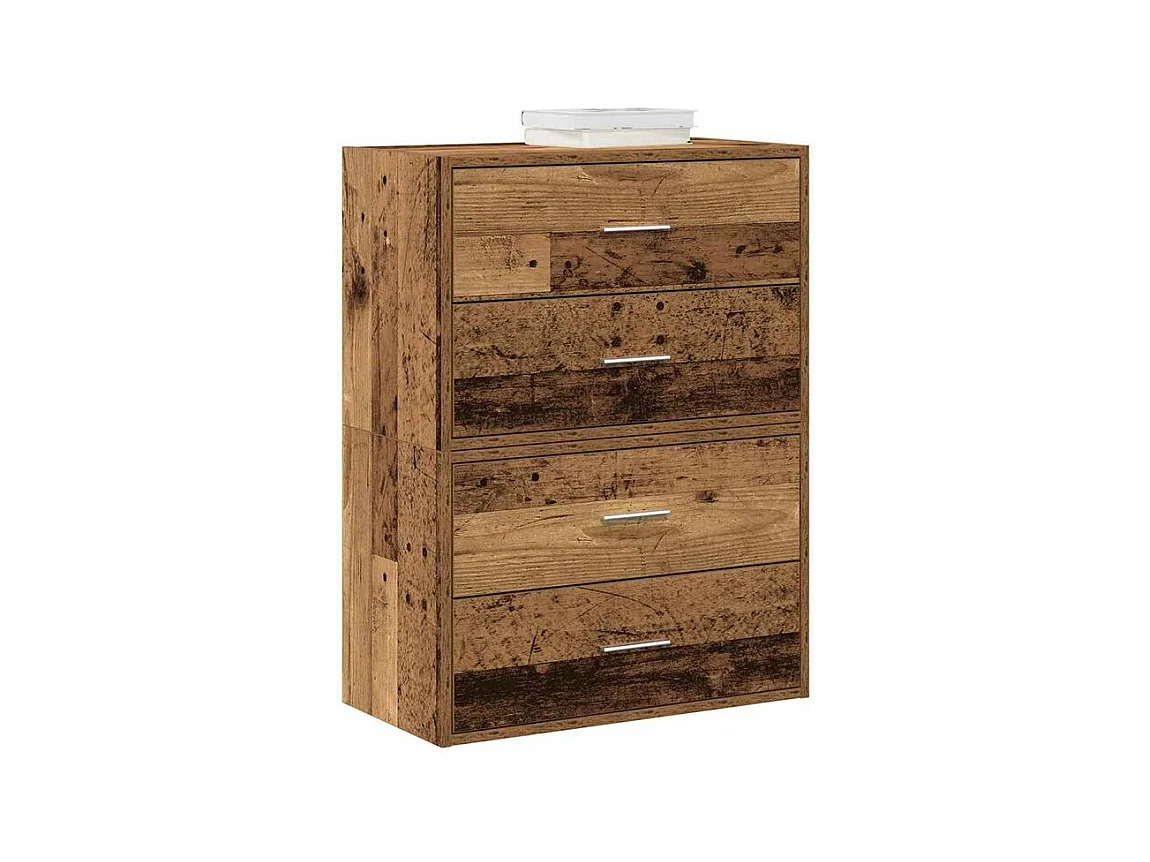 Armoires avec 2 tiroirs 2 pcs vieux bois bois d'ingénierie