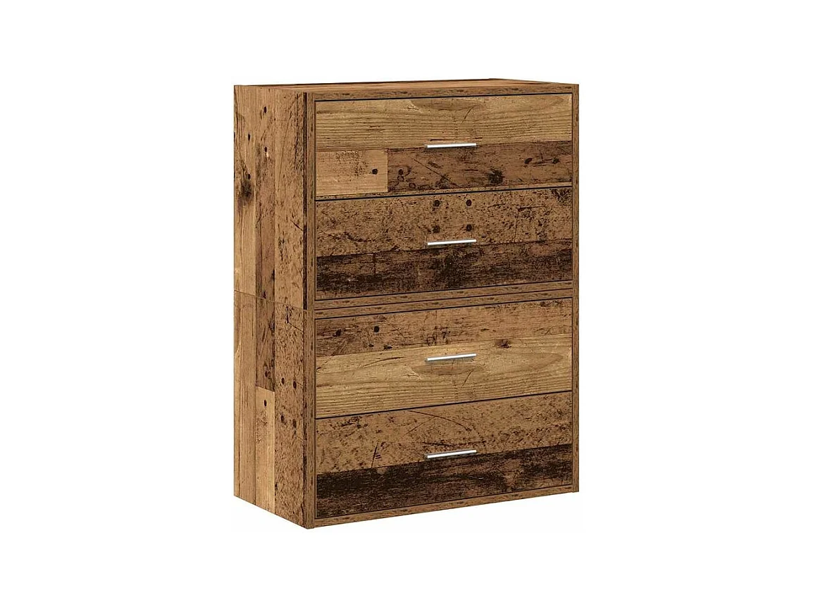 Armoires avec 2 tiroirs 2 pcs vieux bois bois d'ingénierie