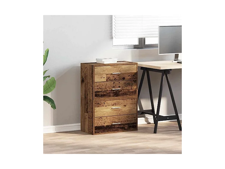 Armoires avec 2 tiroirs 2 pcs vieux bois bois d'ingénierie