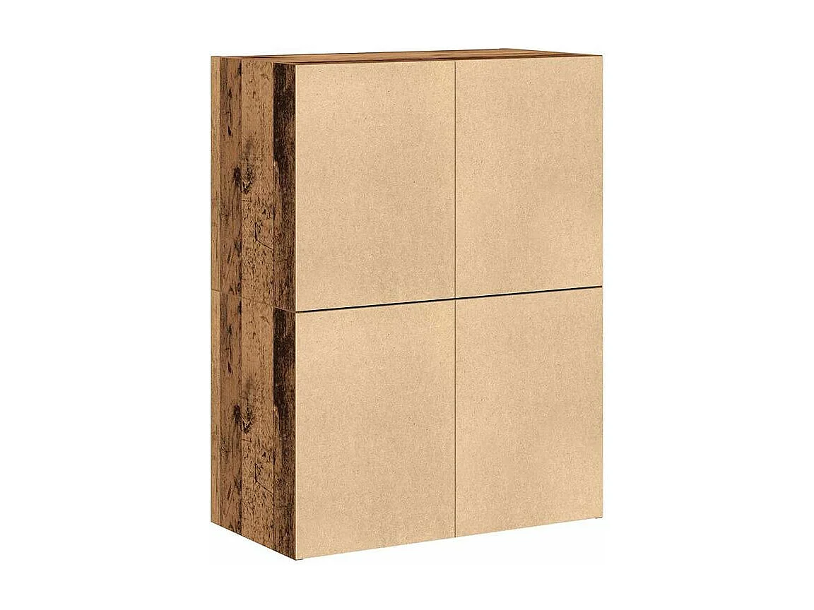 Armoires avec 2 tiroirs 2 pcs vieux bois bois d'ingénierie