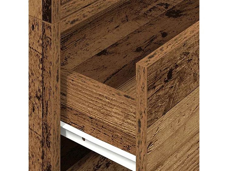 Armoires avec 2 tiroirs 2 pcs vieux bois bois d'ingénierie