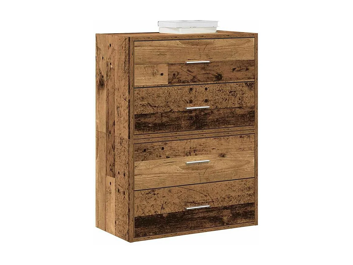 Armoires avec 2 tiroirs 2 pcs vieux bois bois d'ingénierie