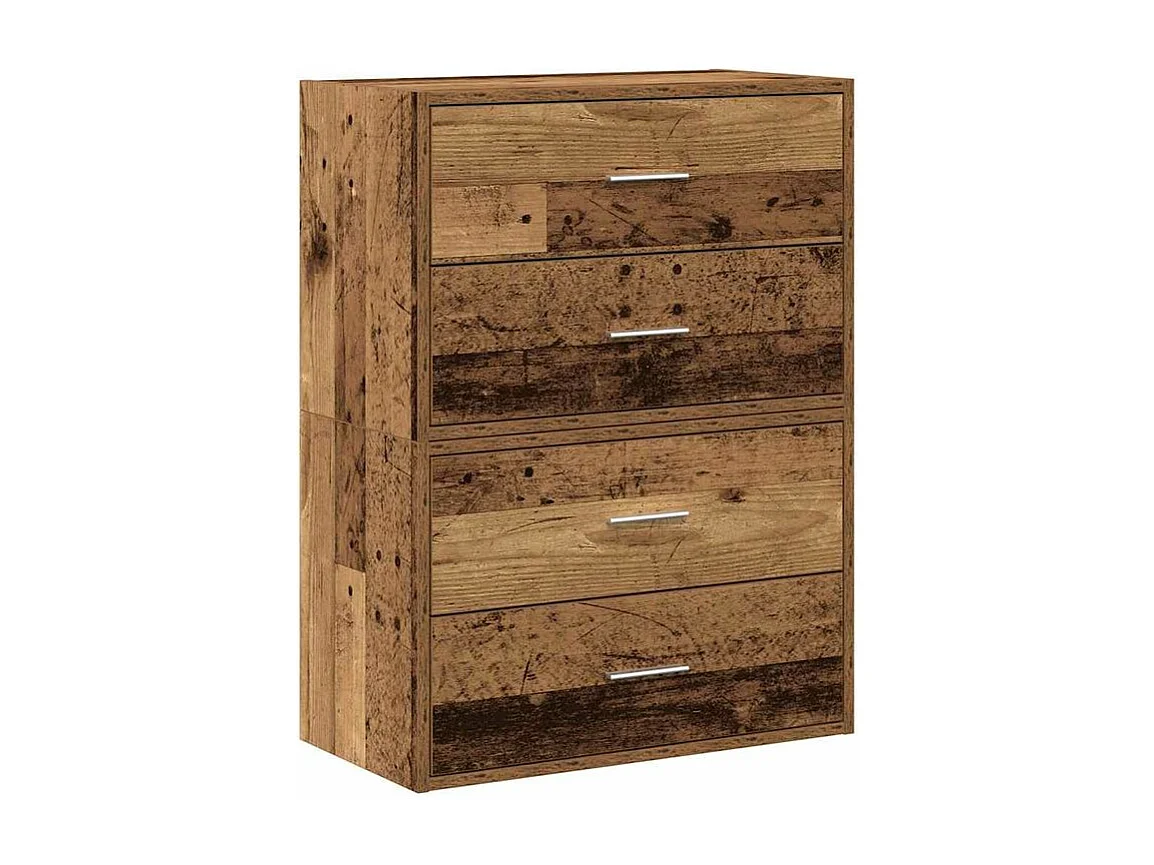 Armoires avec 2 tiroirs 2 pcs vieux bois bois d'ingénierie