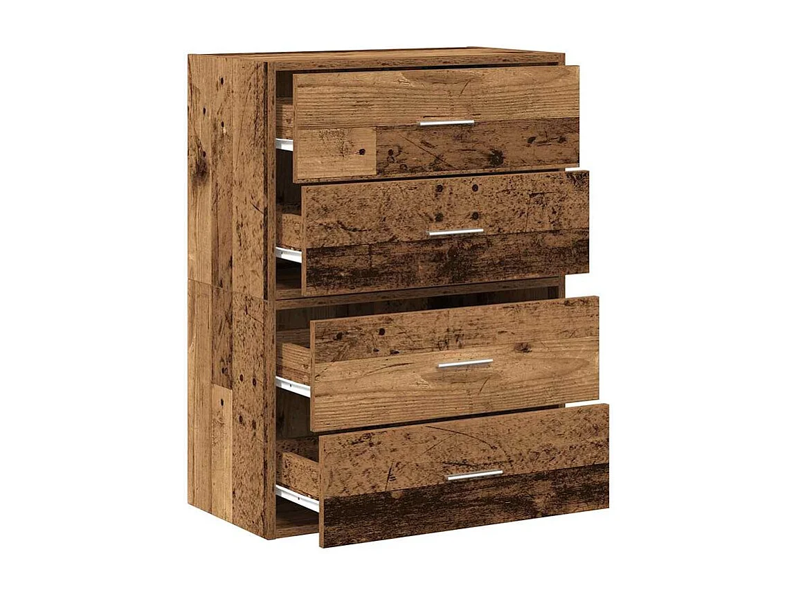 Armoires avec 2 tiroirs 2 pcs vieux bois bois d'ingénierie