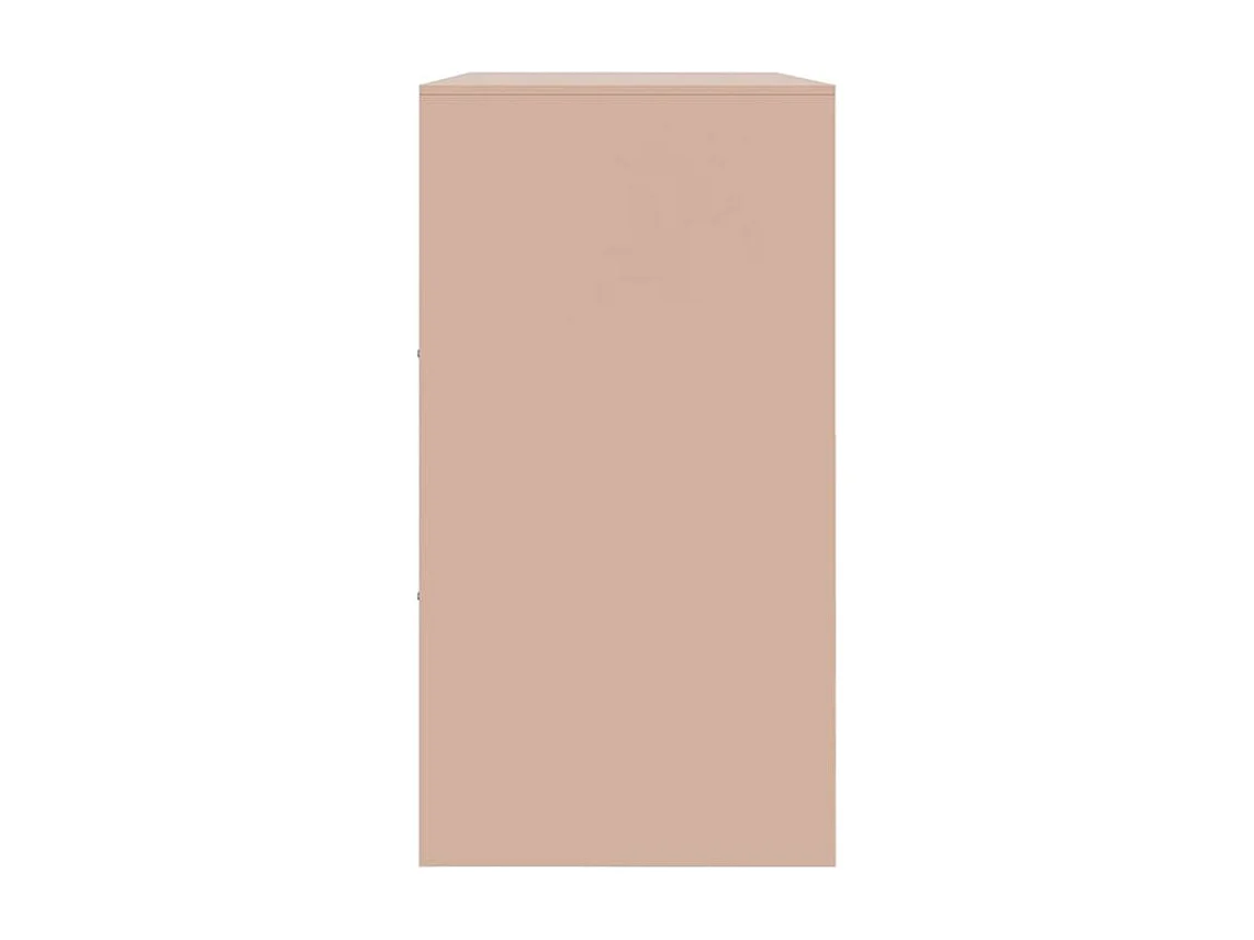 Commode à 6 casiers en acier Klavin 99cm - Style industriel-Couleur Rose clair