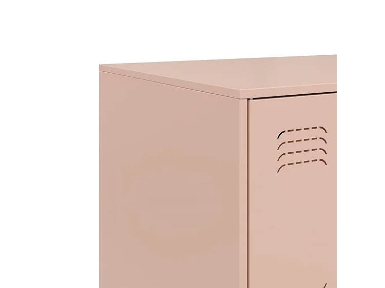 Commode à 6 casiers en acier Klavin 99cm - Style industriel-Couleur Rose clair