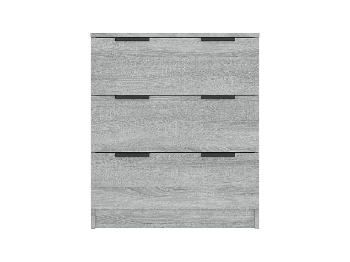 Commode 3 tiroirs moderne Karona 60cm - Choix raffiné pour un rangement efficace-Couleur Chêne gris