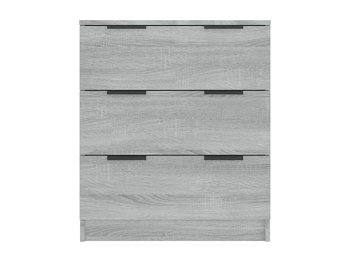 Commode 3 tiroirs moderne Karona 60cm - Choix raffiné pour un rangement efficace-Couleur Chêne gris