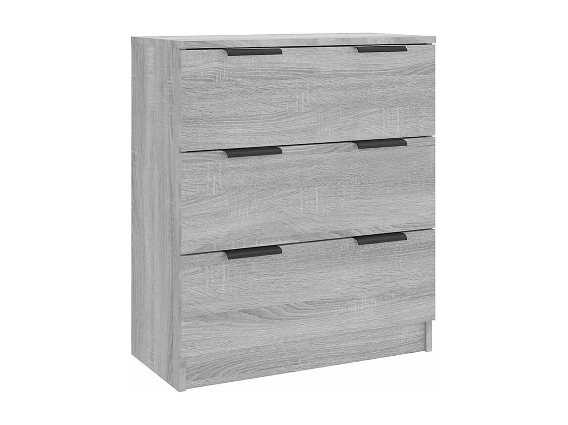 Commode 3 tiroirs moderne Karona 60cm - Choix raffiné pour un rangement efficace-Couleur Chêne gris