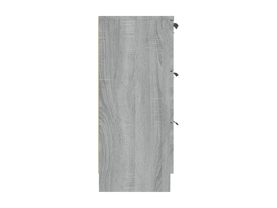 Commode 3 tiroirs moderne Karona 60cm - Choix raffiné pour un rangement efficace-Couleur Chêne gris