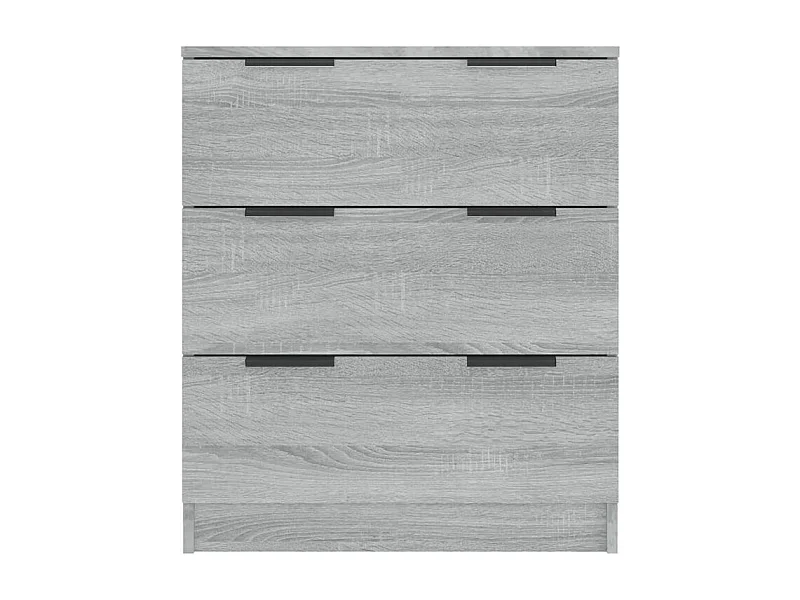 Commode 3 tiroirs moderne Karona 60cm - Choix raffiné pour un rangement efficace-Couleur Chêne gris