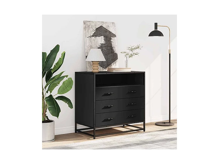 Commode noir 70x41x70 bois d'ingénierie