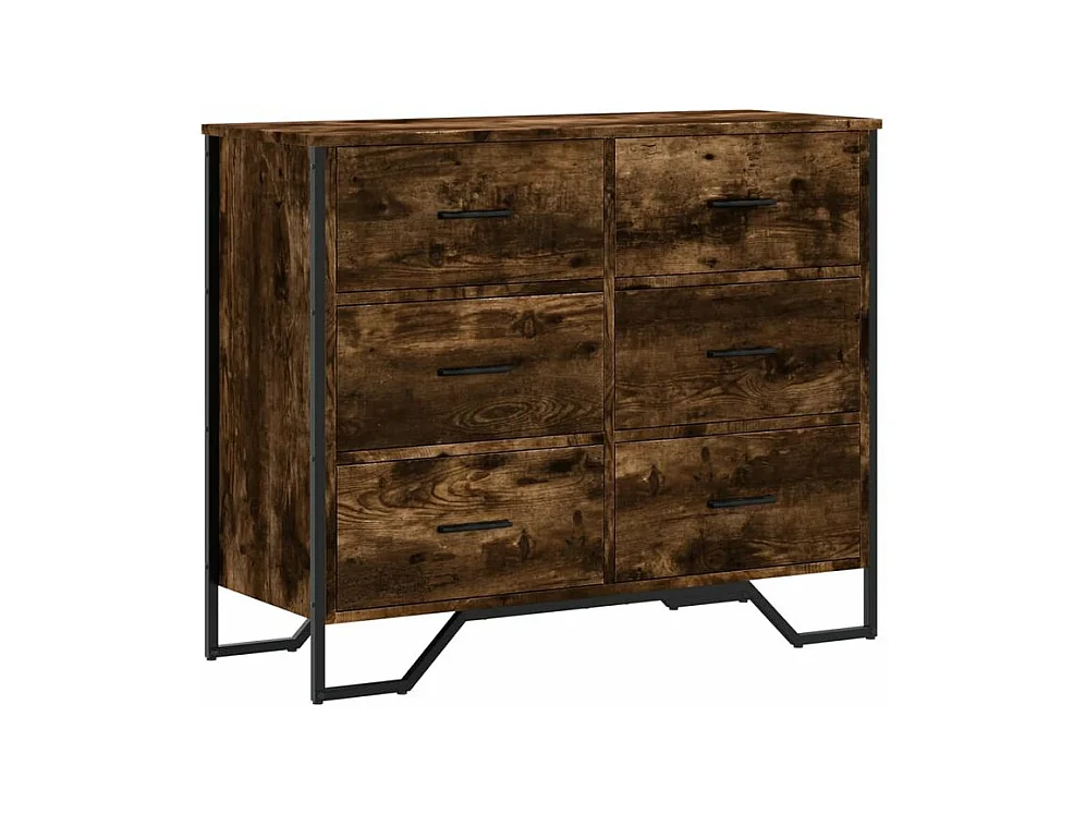 Commode chêne fumé 91x35,5x74,5 bois d'ingénierie