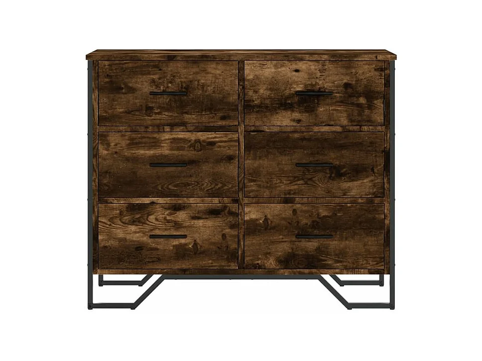 Commode chêne fumé 91x35,5x74,5 bois d'ingénierie