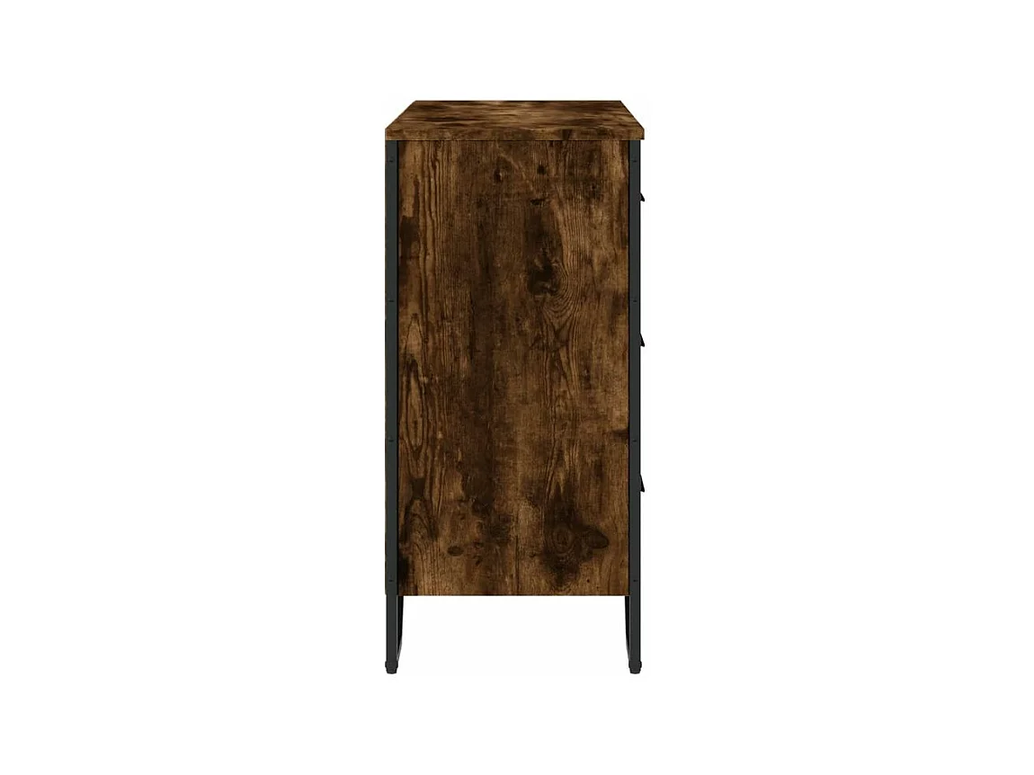 Commode chêne fumé 91x35,5x74,5 bois d'ingénierie