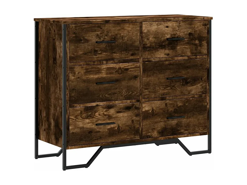 Commode chêne fumé 91x35,5x74,5 bois d'ingénierie