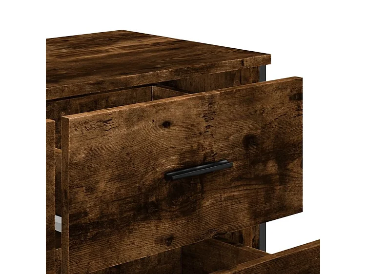 Commode chêne fumé 91x35,5x74,5 bois d'ingénierie