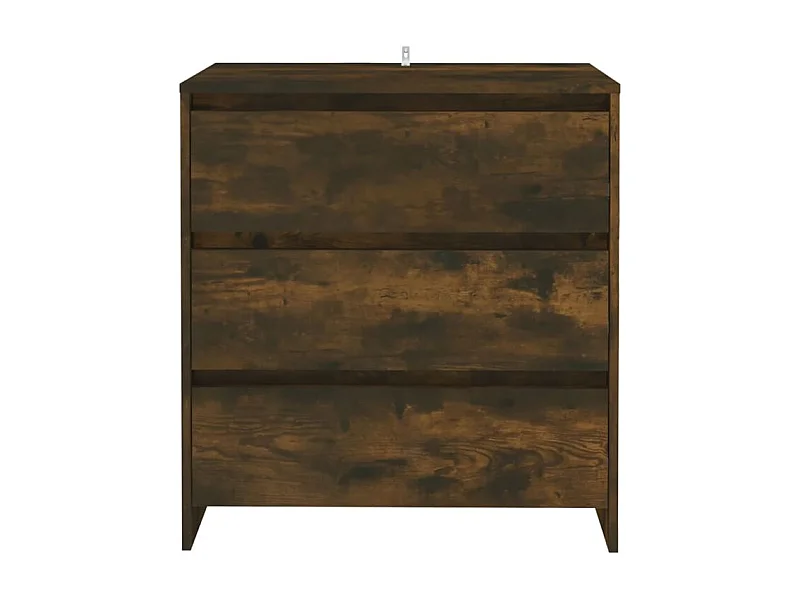 Commode 3 tiroirs en bois Klary 70cm - intemporelle et fonctionnelle-Couleur Marron fumé