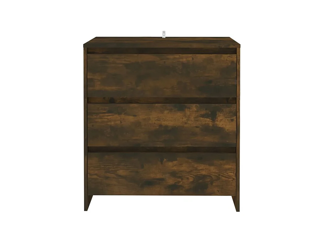 Commode 3 tiroirs en bois Klary 70cm - intemporelle et fonctionnelle-Couleur Marron fumé